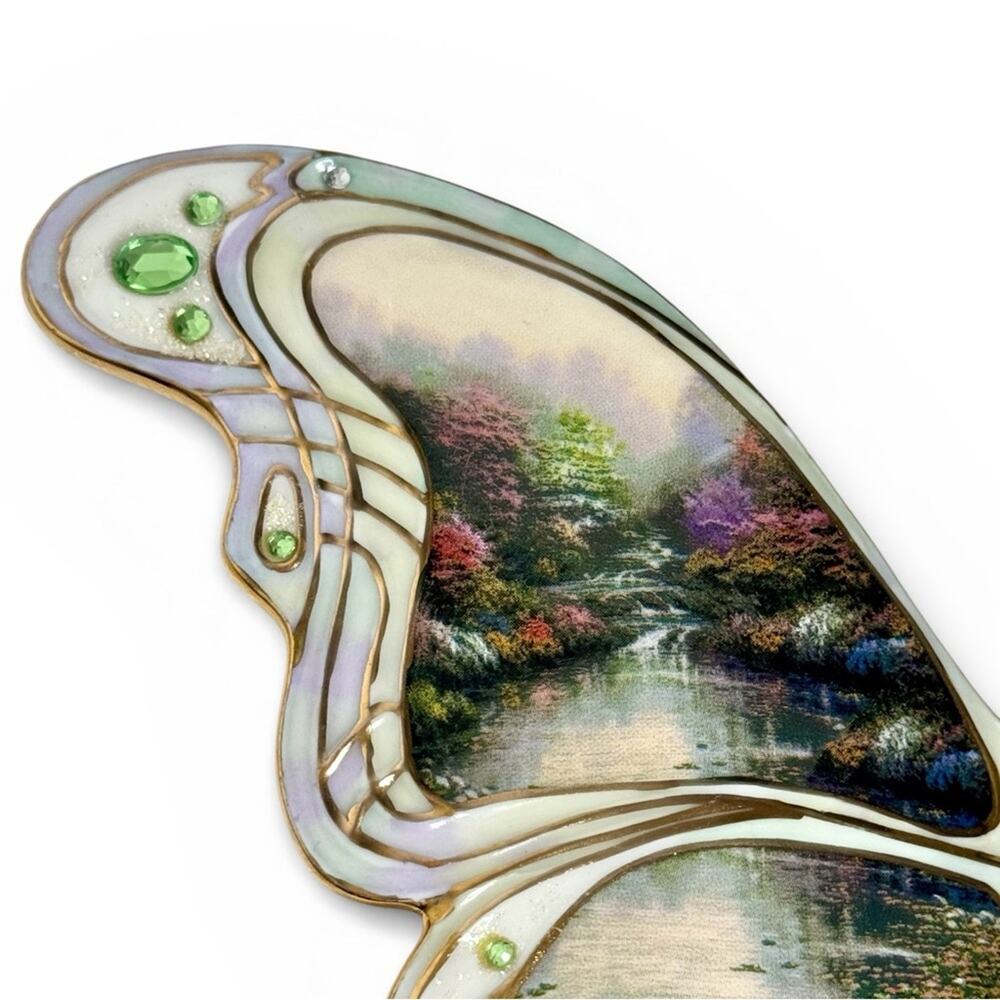 Thomas Kinkade Porcelain Butterfly Garden of Prayer On Wings of Beauty 1st Issue - Picture 3 of 8
